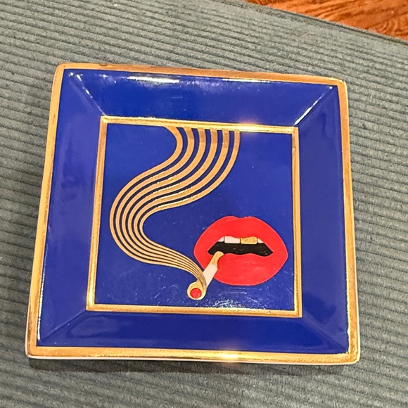 Jonathan Adler Other - Jonathan Adler Full Dose Square Trinket Tray smoking lips with gold accents